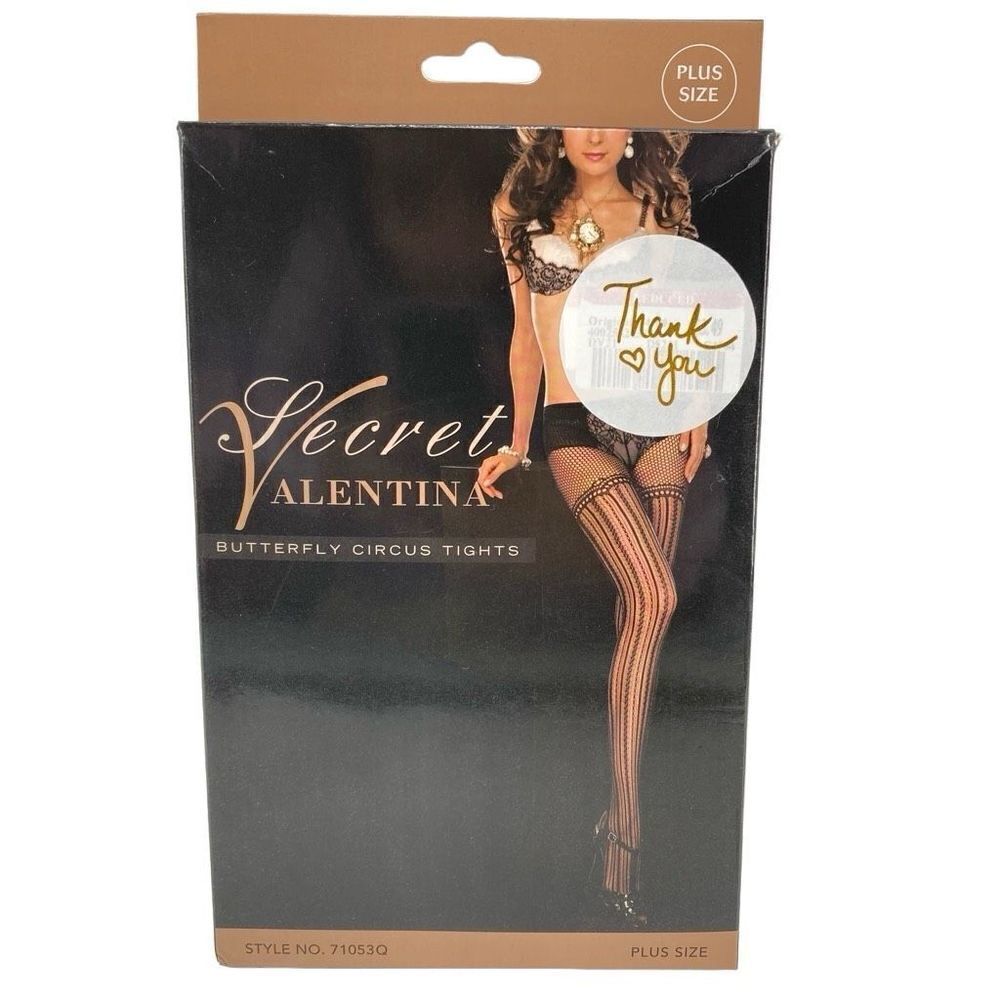 Secret Valentina Women’s Plus Size Black Butterfly Circus Tights OS